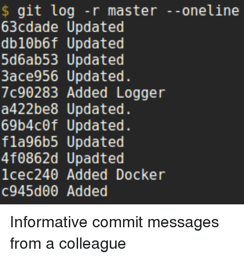 informative git commit messages example